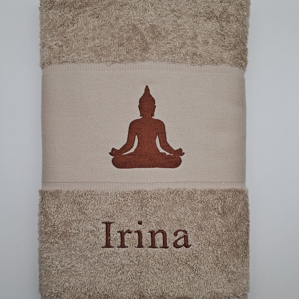 Personalisiertes Handtuch mit Buddha und Wunschname