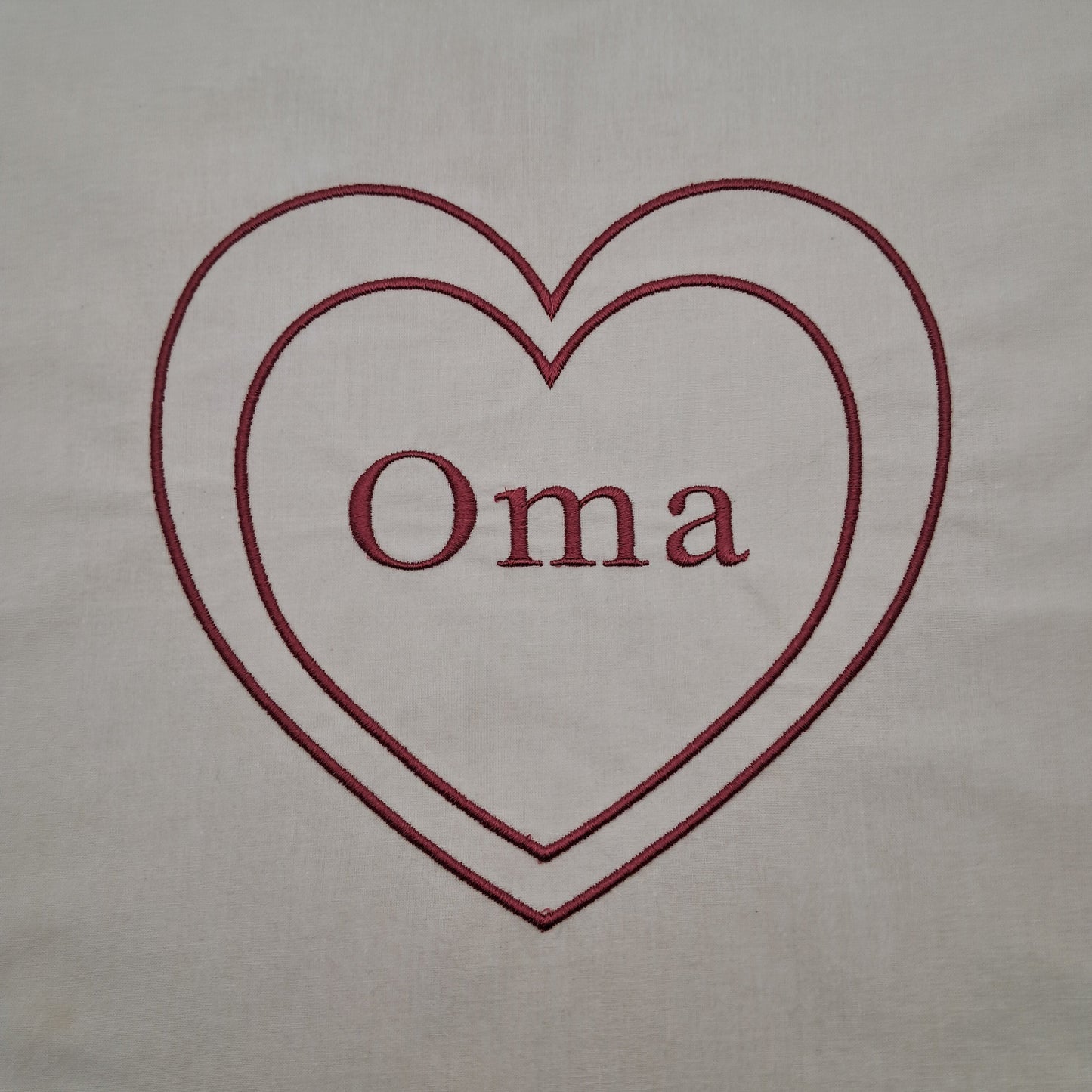 Kissenbezug "Oma - Doppelherz" 40 x 40 cm (ohne Innenkissen)