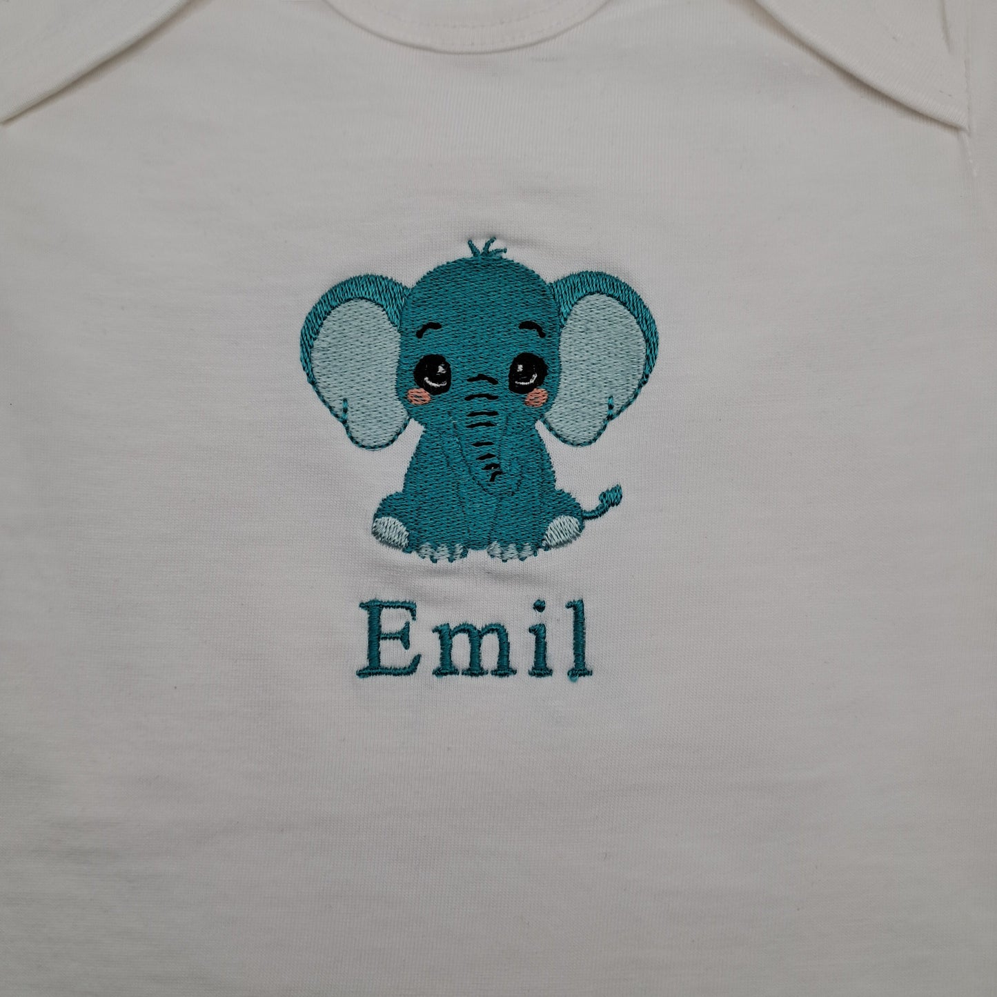 Personalisierter Babybody mit Namen - Elefant