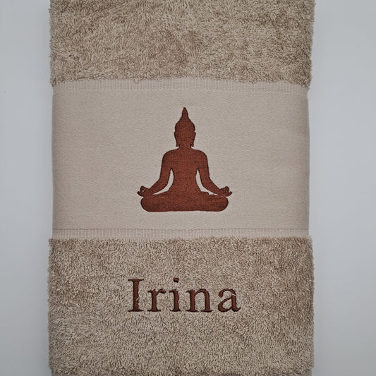 Personalisiertes Handtuch mit Buddha und Wunschname