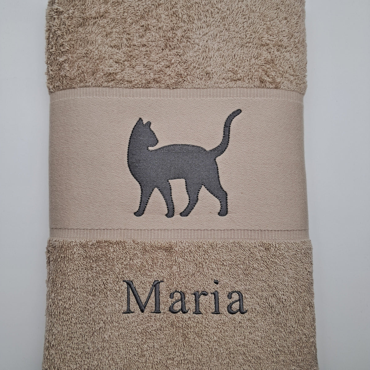 Personalisiertes Handtuch mit Katze - Wunschname