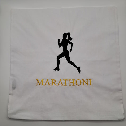 Bestickter Kissenbezug "Marathoni" - 40 x 40 cm (ohne Innenkissen)