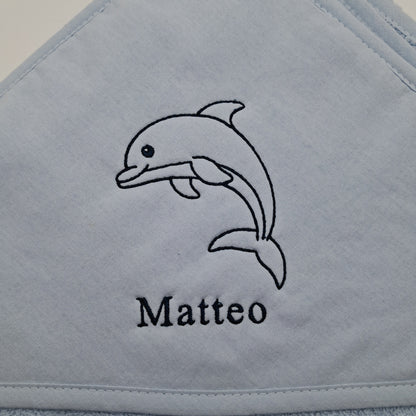 Personalisiertes Kapuzenhandtuch mit Delfin-Stickerei & Namen