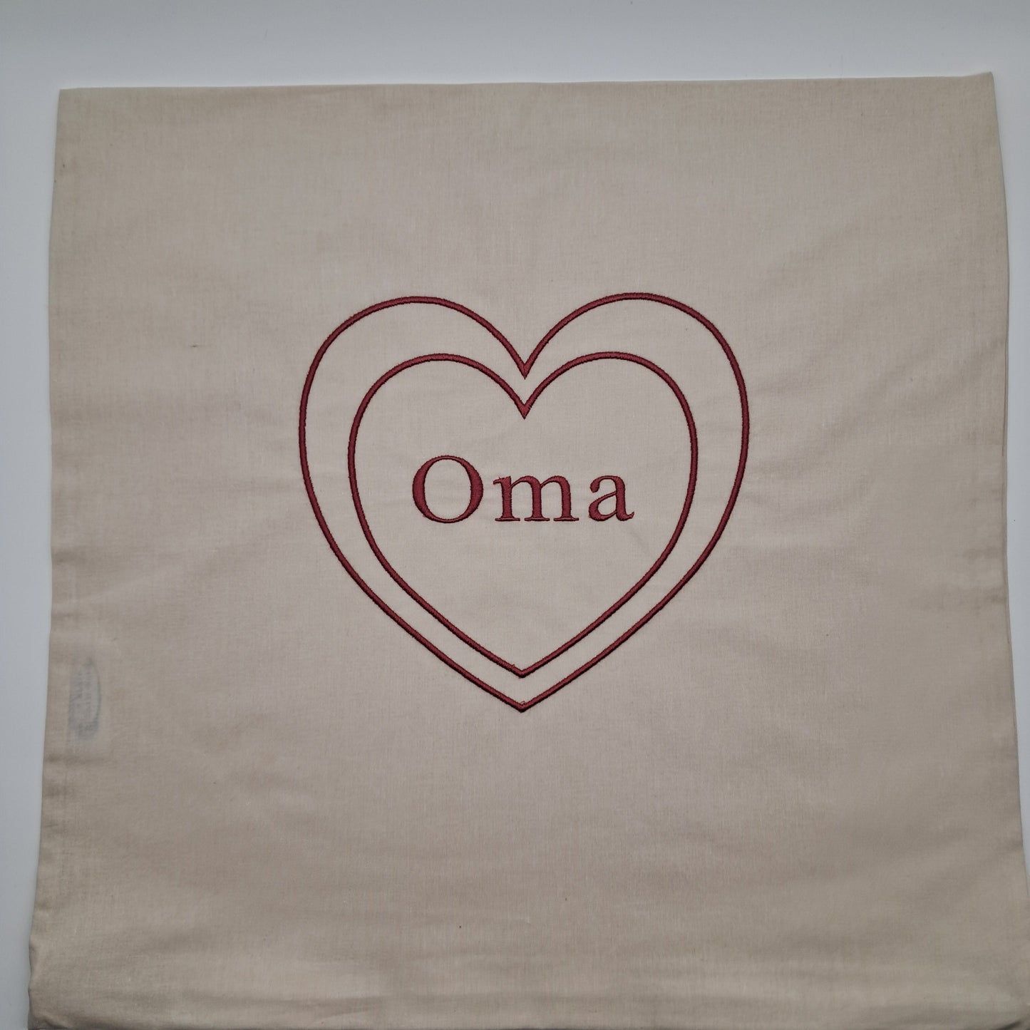 Kissenbezug "Oma - Doppelherz" 40 x 40 cm (ohne Innenkissen)