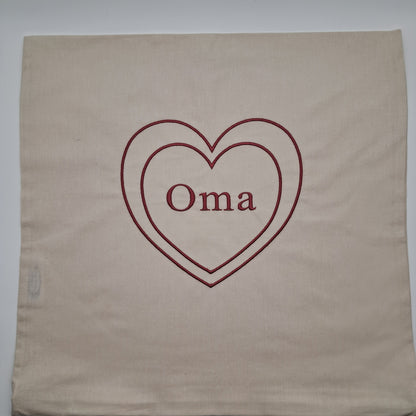 Kissenbezug "Oma - Doppelherz" 40 x 40 cm (ohne Innenkissen)