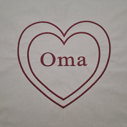Kissenbezug "Oma - Doppelherz" 40 x 40 cm (ohne Innenkissen)