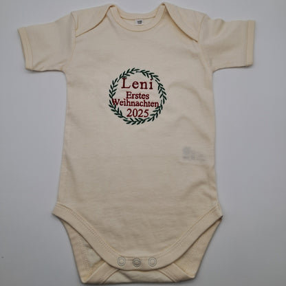 Babybody "Erstes Weihnachten 2025 - Natur/Weiß