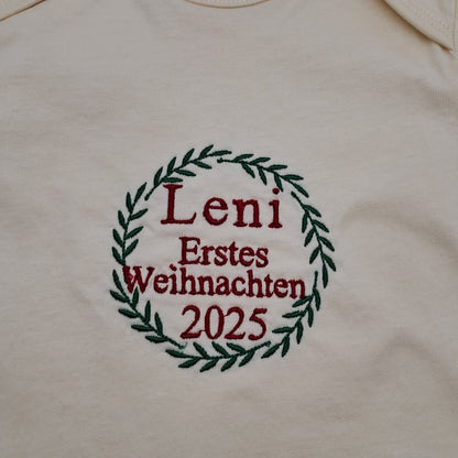 Babybody "Erstes Weihnachten 2025 - Natur/Weiß