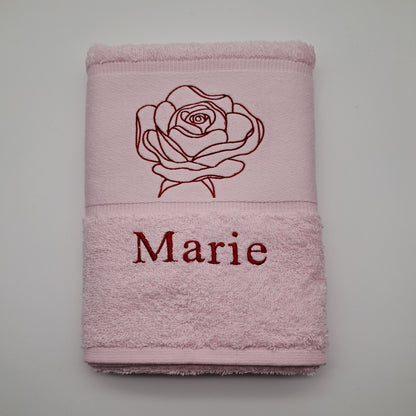 Handtuch/Duschtuch mit Rose