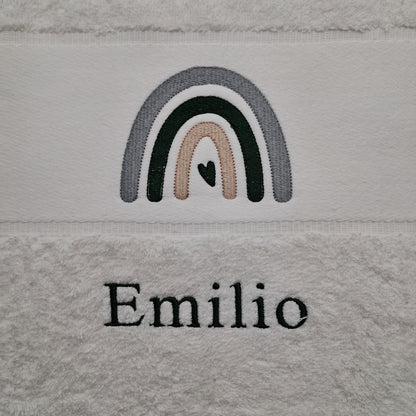 Personalisiertes Handtuch Regenbogen & Namen