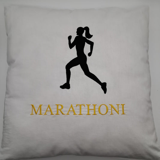 Bestickter Kissenbezug "Marathoni"
