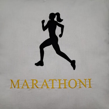 Bestickter Kissenbezug "Marathoni"