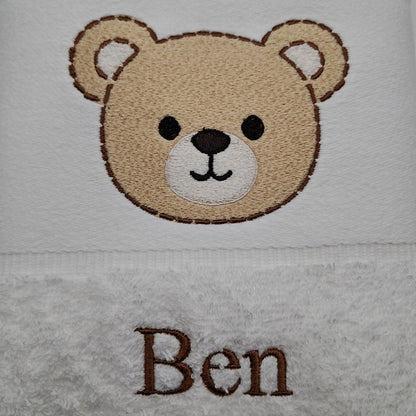 Personalisiertes Handtuch Teddybär & Name