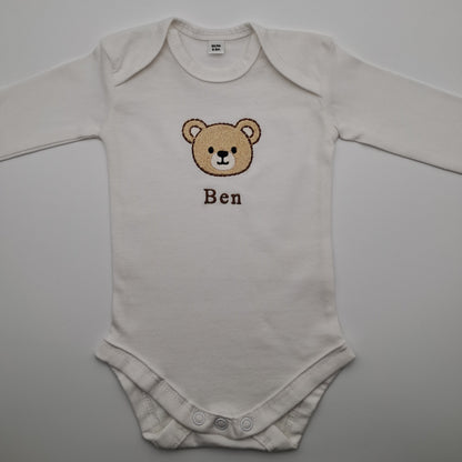 Personalisierter Babybody mit Namen - Teddybär