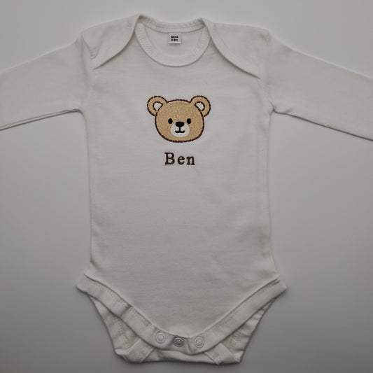 Personalisierter Babybody mit Namen - Teddybär