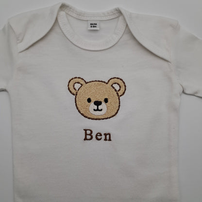 Personalisierter Babybody mit Namen - Teddybär
