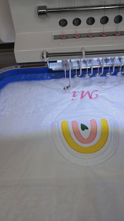 Pesonalisiertes Babyset - Regenbogen (Body & Handtuch)